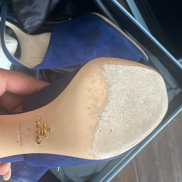 Prada Size 40 Blue Suede Bootie - Picture 7 of 7